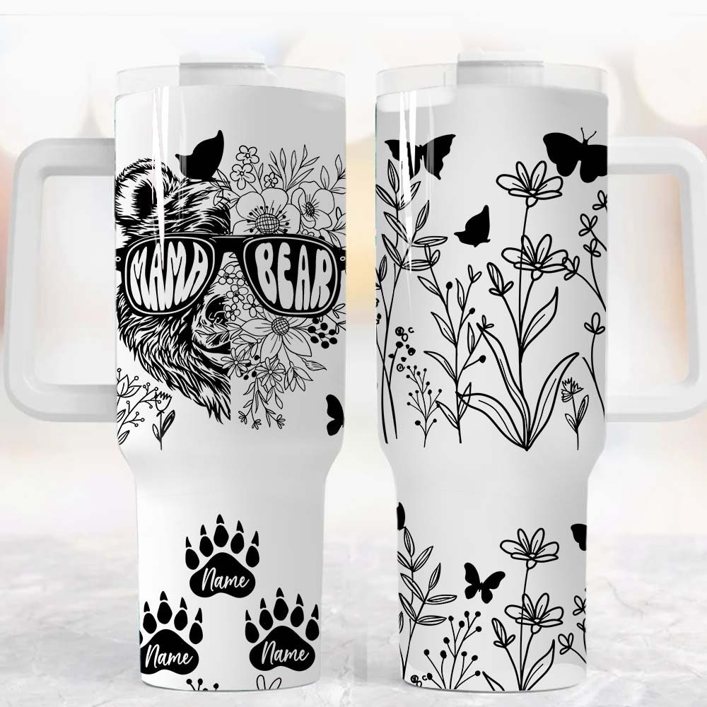 Floral Mama Bear Custom Stanley Cup 40 oz 30 oz Tumbler With HandleTVC2301956