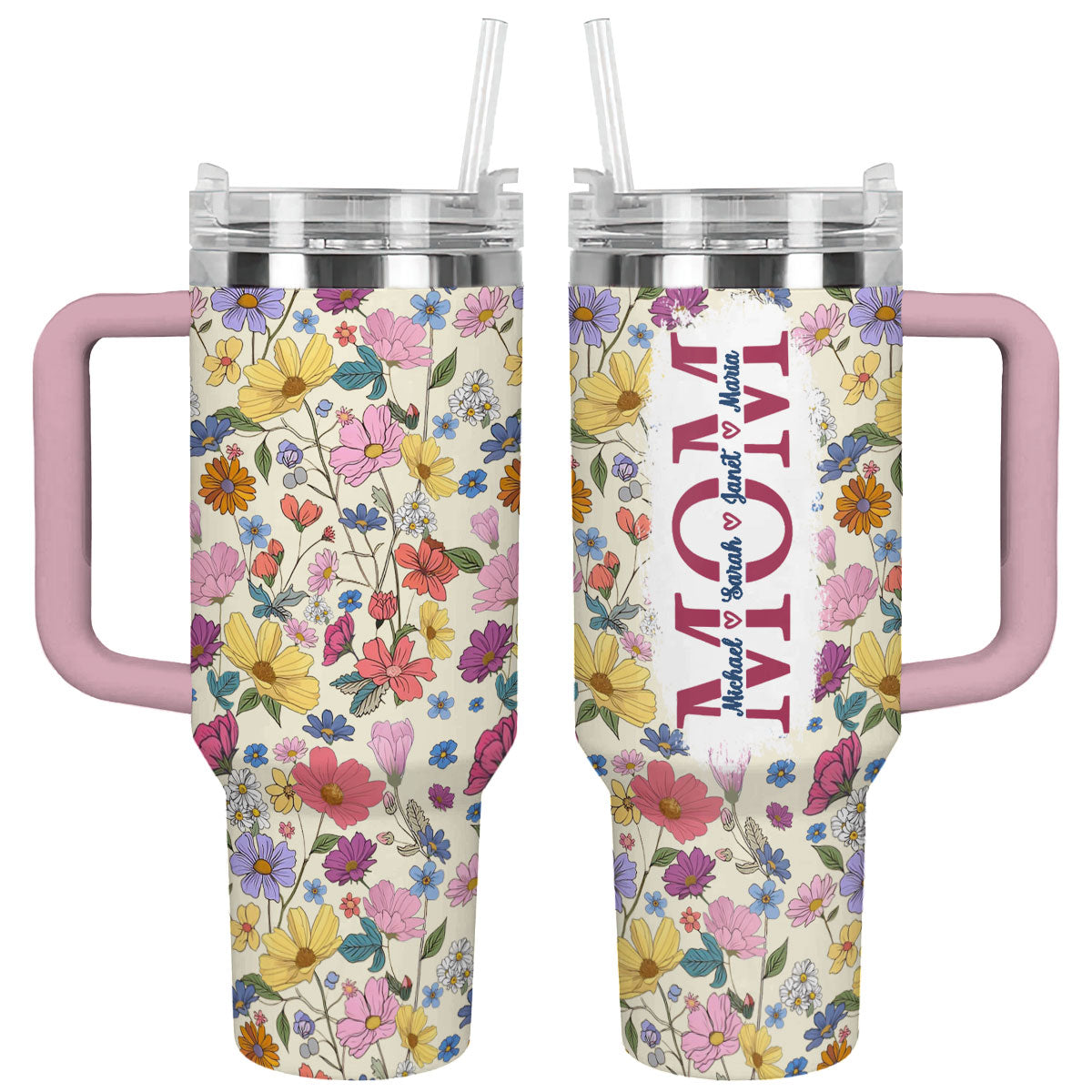 Floral Mom Custom Stanley Cup 40 oz 30 oz Tumbler With HandleTVC2301792