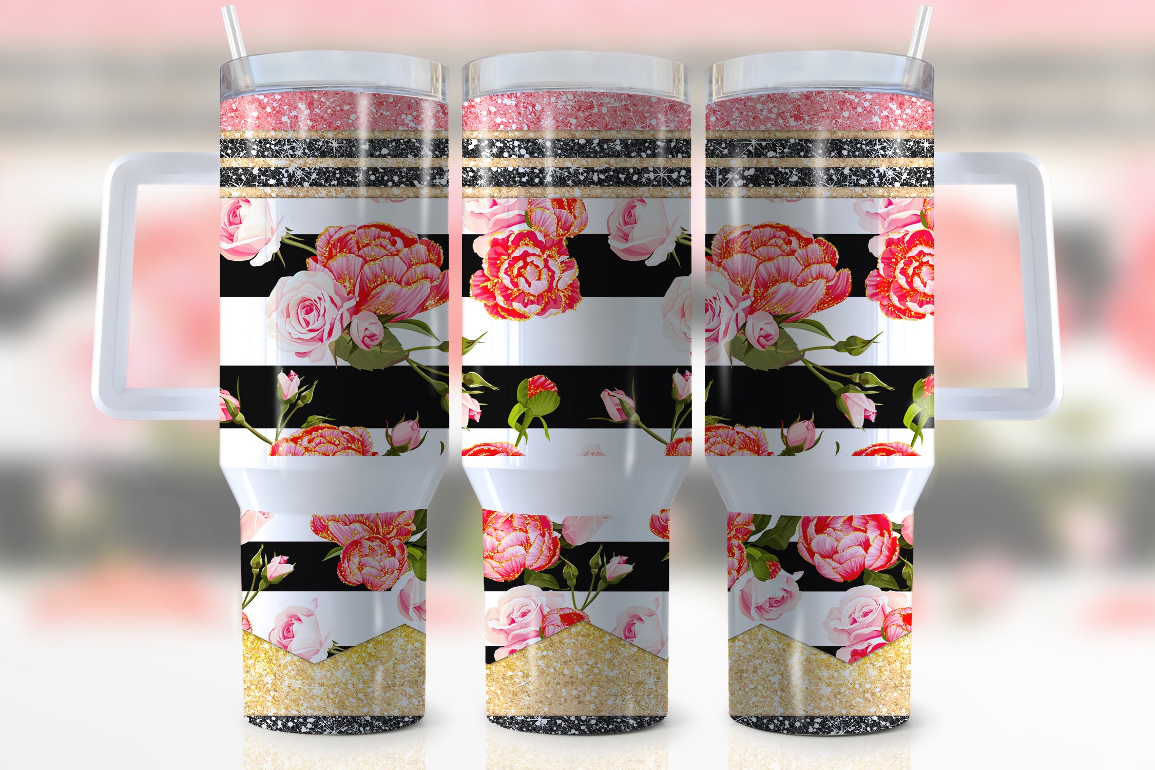 Floral Pencil Pattern Back To School Custom Stanley Cup 40 oz 30 oz Tumbler With HandleTVC2301953