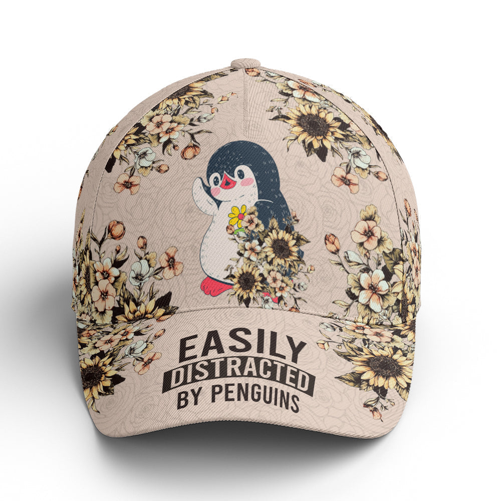 Floral Penguin Vintage Baseball Cap Trucker Hats Custom Hats Gifts For Men & Women