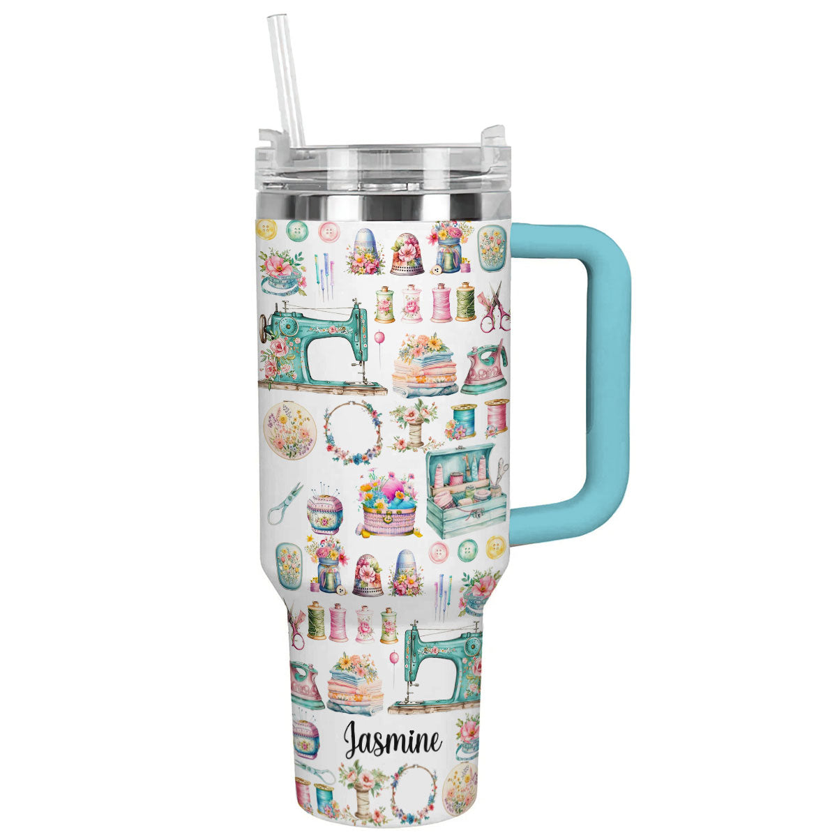 Floral Sewing Machines Custom Stanley Cup 40 oz 30 oz Tumbler With HandleTVC2301794 - Image 9