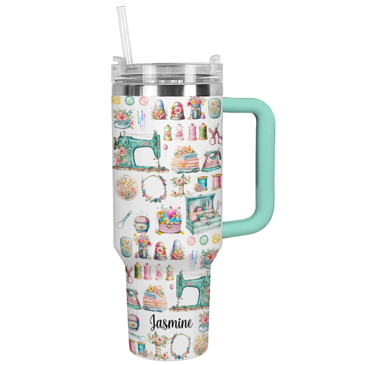 Floral Sewing Machines Custom Stanley Cup 40 oz 30 oz Tumbler With HandleTVC2301794 - Image 7