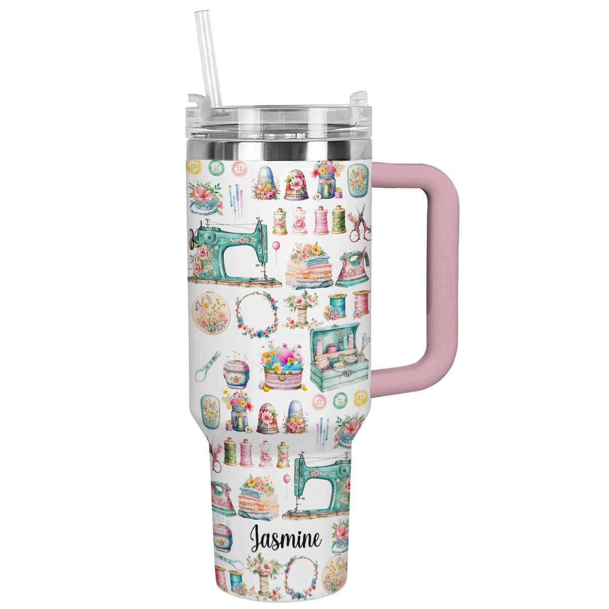 Floral Sewing Machines Custom Stanley Cup 40 oz 30 oz Tumbler With HandleTVC2301794 - Image 8