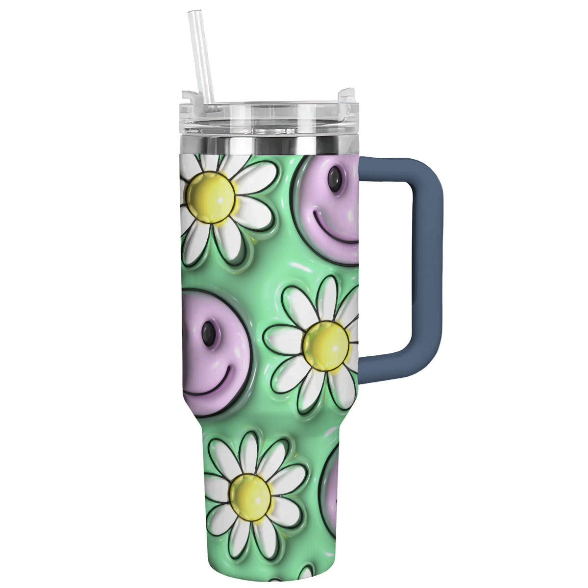 Floral Smile Custom Stanley Cup 40 oz 30 oz Tumbler With HandleTVC2301783