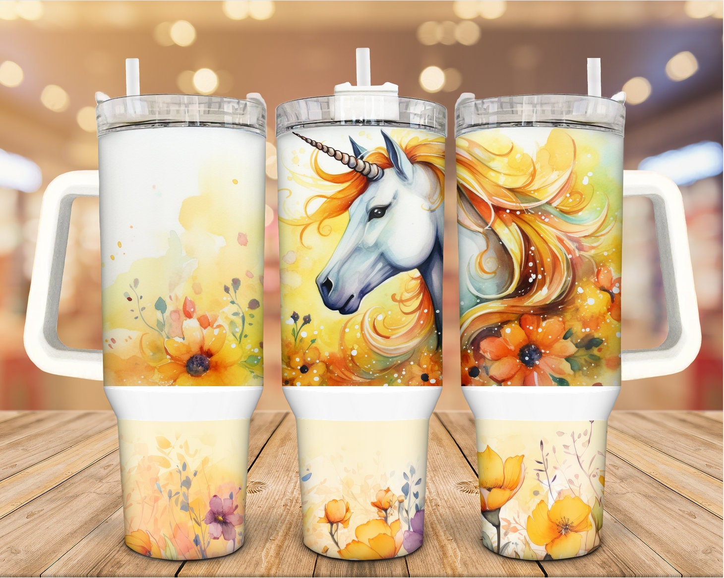 Floral Unicorn Custom Stanley Cup 40 oz 30 oz Tumbler With HandleTVC2301938