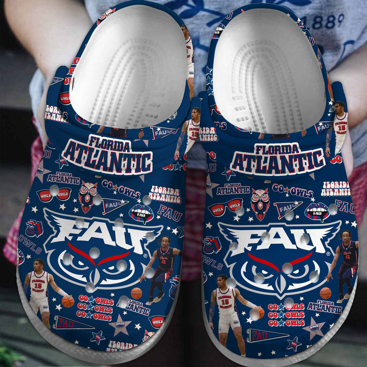 Florida Atlantic Owls NCAA Sport Crocs Crocband Clogs Shoes Comfortable For Men Women and Kids