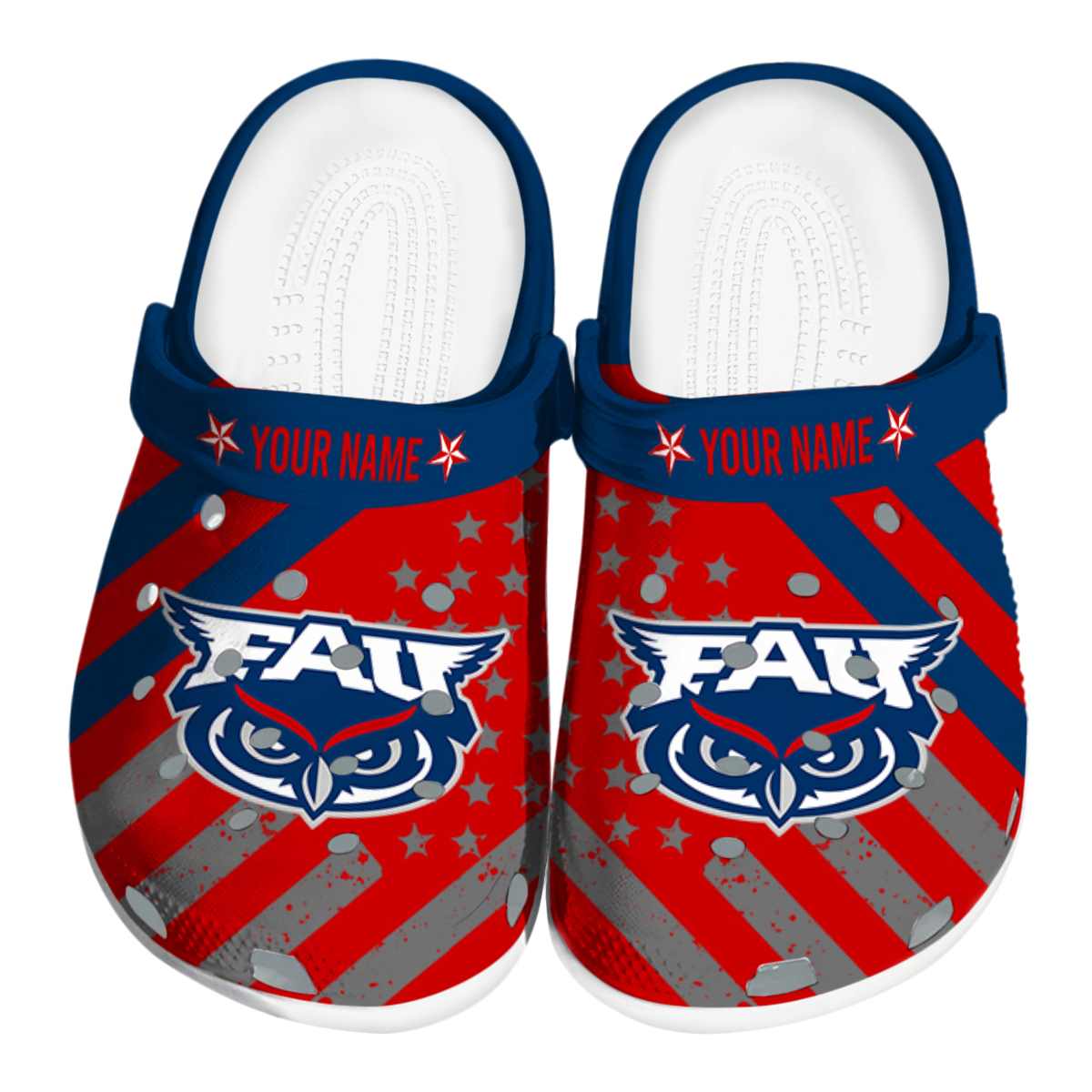 Florida Atlantic Owls NCAA Sport Crocs Crocband Clogs Shoes Comfortable For Men Women and Kids