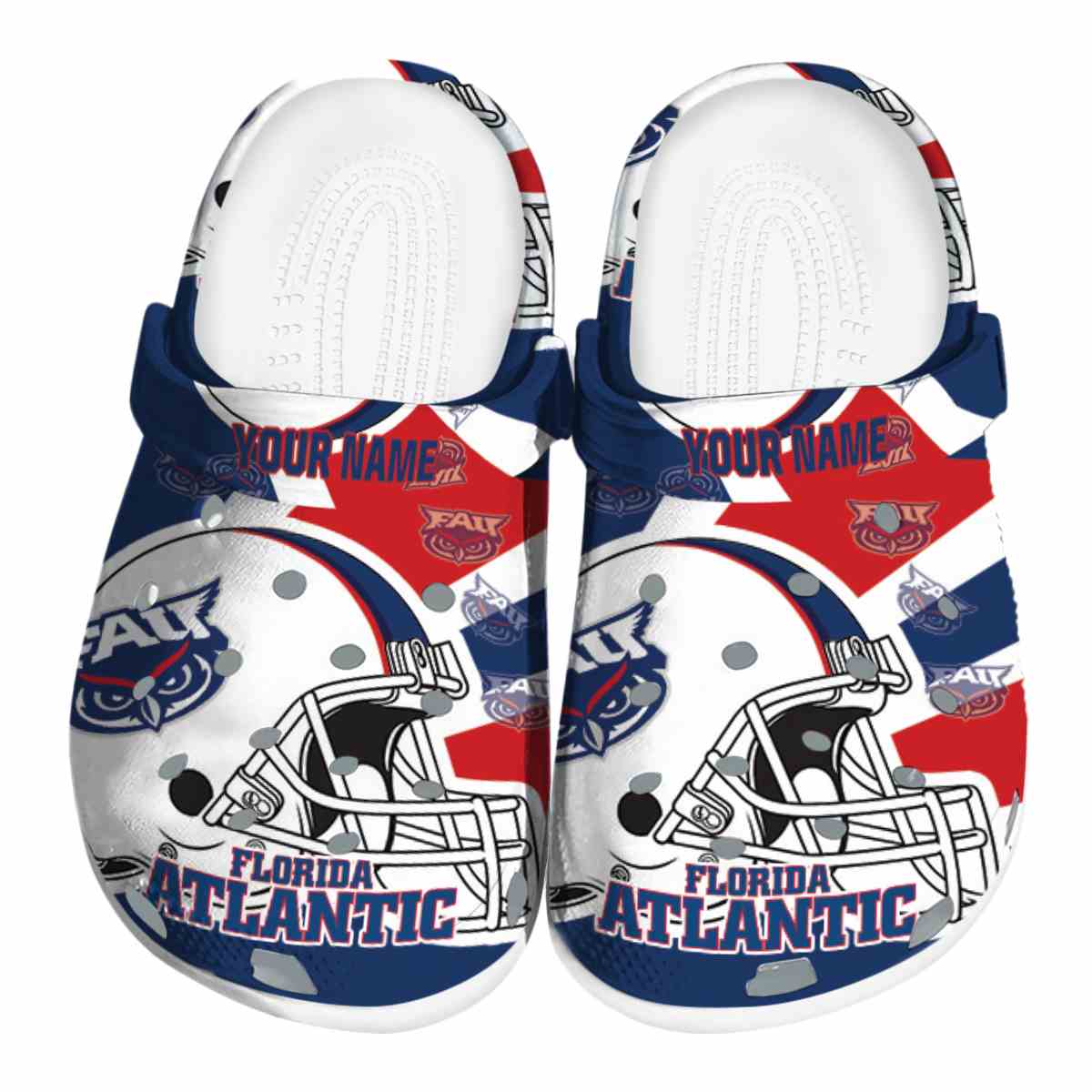 Florida Atlantic Owls NCAA Sport Crocs Crocband Clogs Shoes Comfortable For Men Women and Kids