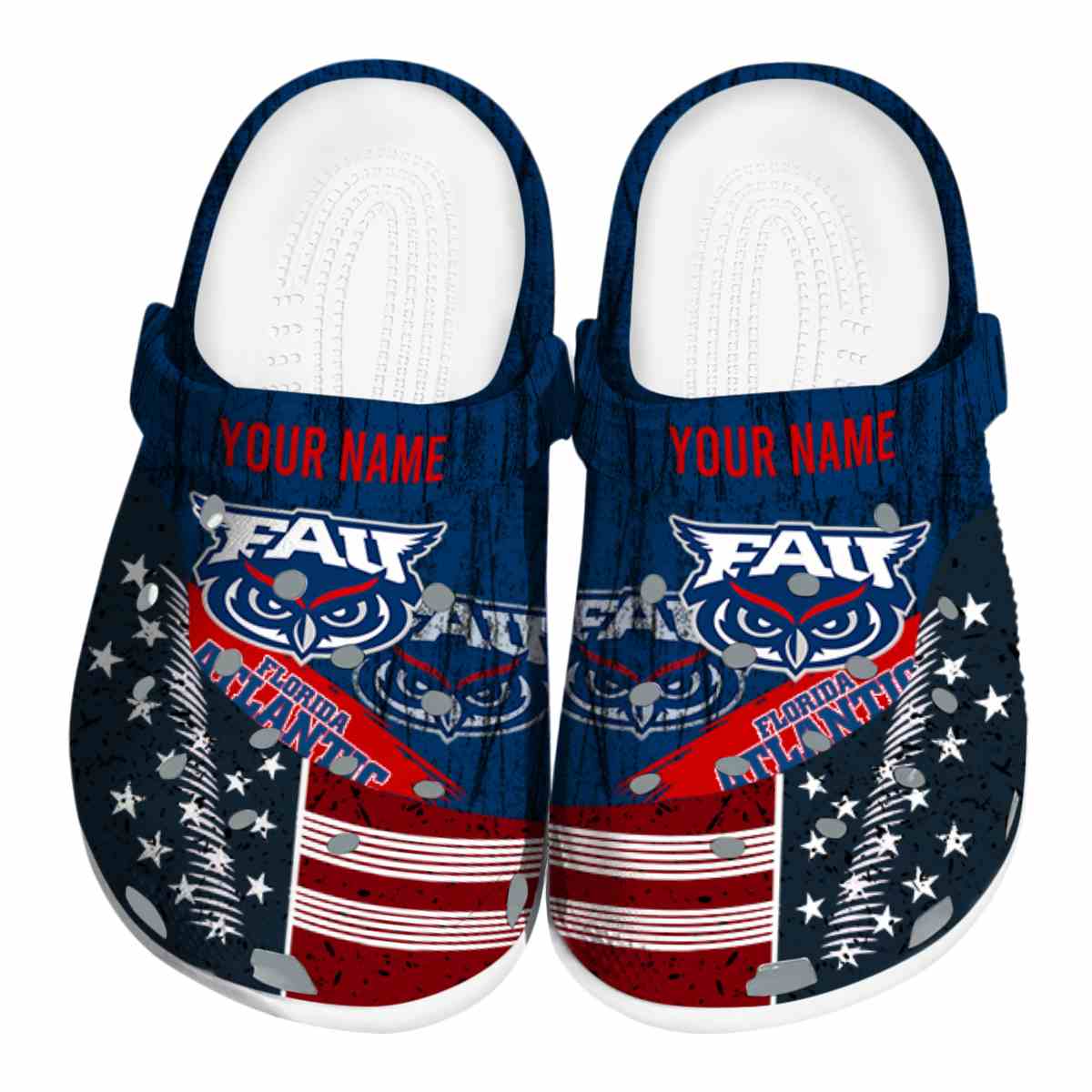 Florida Atlantic Owls NCAA Sport Crocs Crocband Clogs Shoes Comfortable For Men Women and Kids