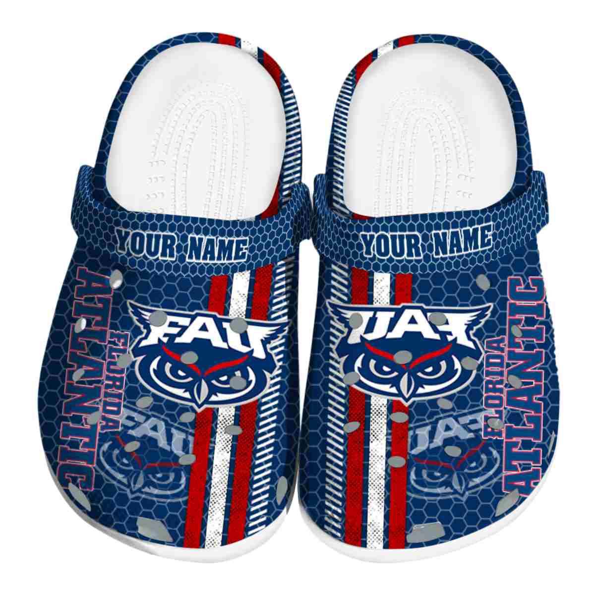 Florida Atlantic Owls NCAA Sport Crocs Crocband Clogs Shoes Comfortable For Men Women and Kids