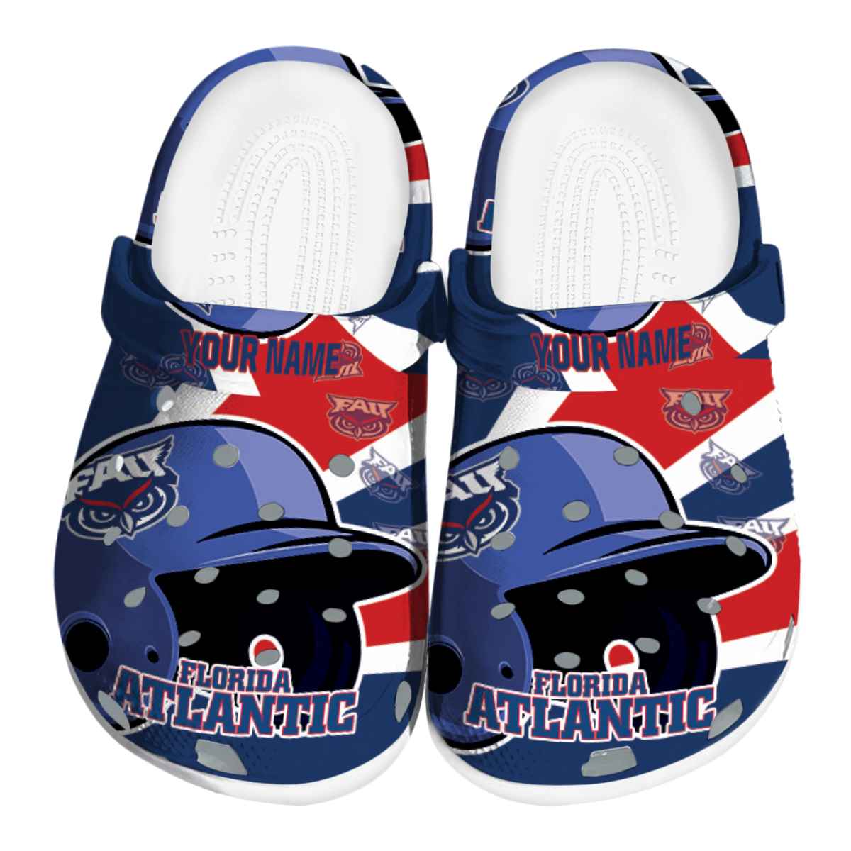 Florida Atlantic Owls NCAA Sport Crocs Crocband Clogs Shoes Comfortable For Men Women and Kids
