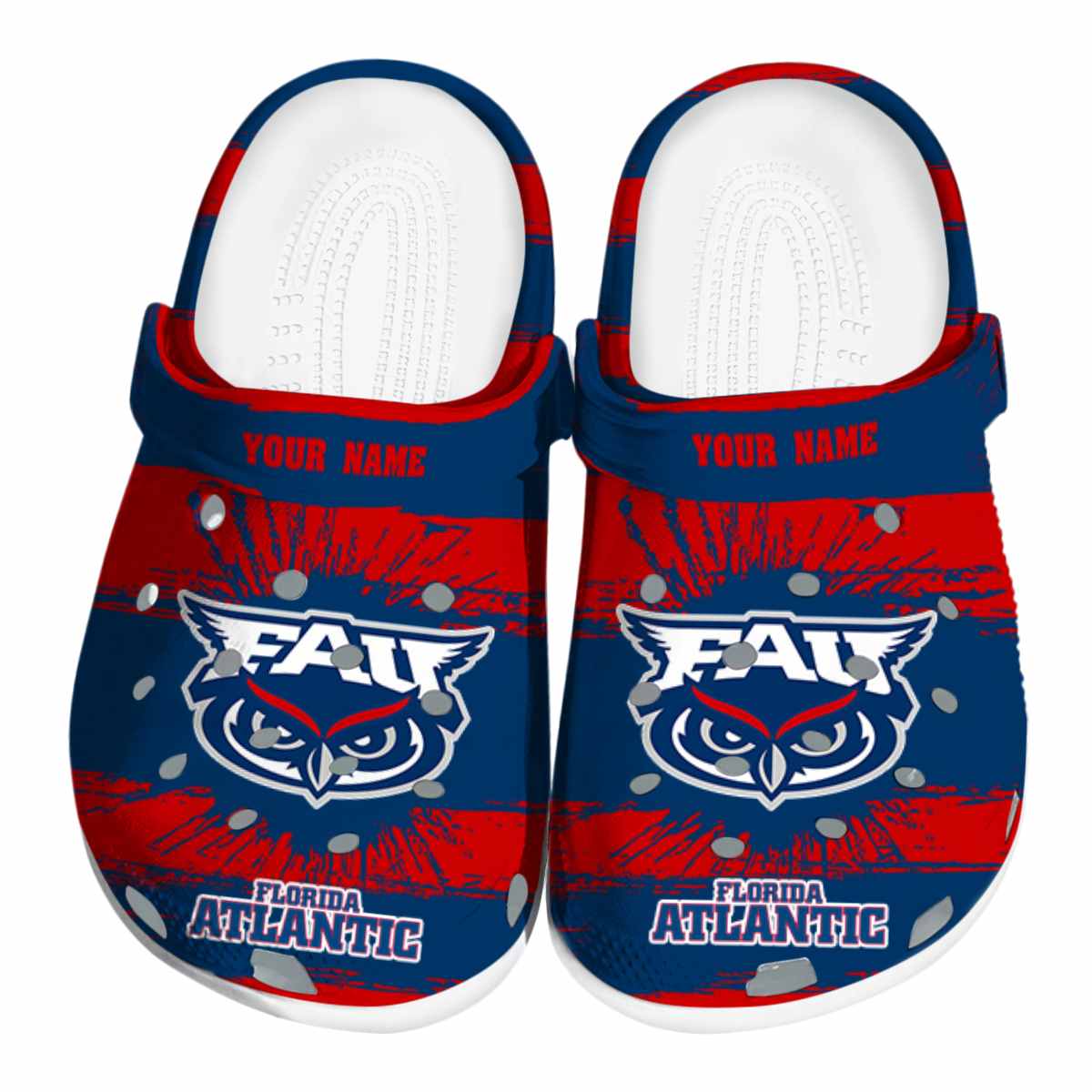 Florida Atlantic Owls NCAA Sport Crocs Crocband Clogs Shoes Comfortable For Men Women and Kids