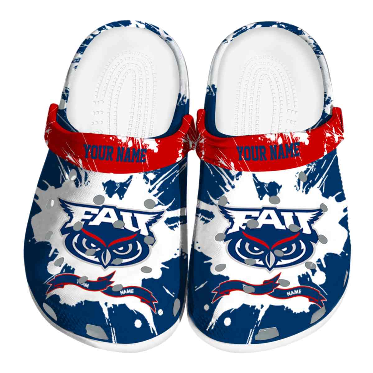 Florida Atlantic Owls NCAA Sport Crocs Crocband Clogs Shoes Comfortable For Men Women and Kids