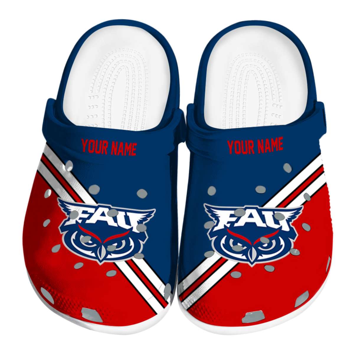 Florida Atlantic Owls NCAA Sport Crocs Crocband Clogs Shoes Comfortable For Men Women and Kids