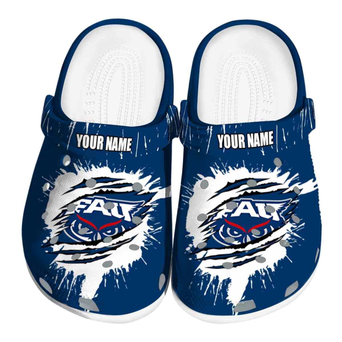 Florida Atlantic Owls NCAA Sport Crocs Crocband Clogs Shoes Comfortable For Men Women and Kids