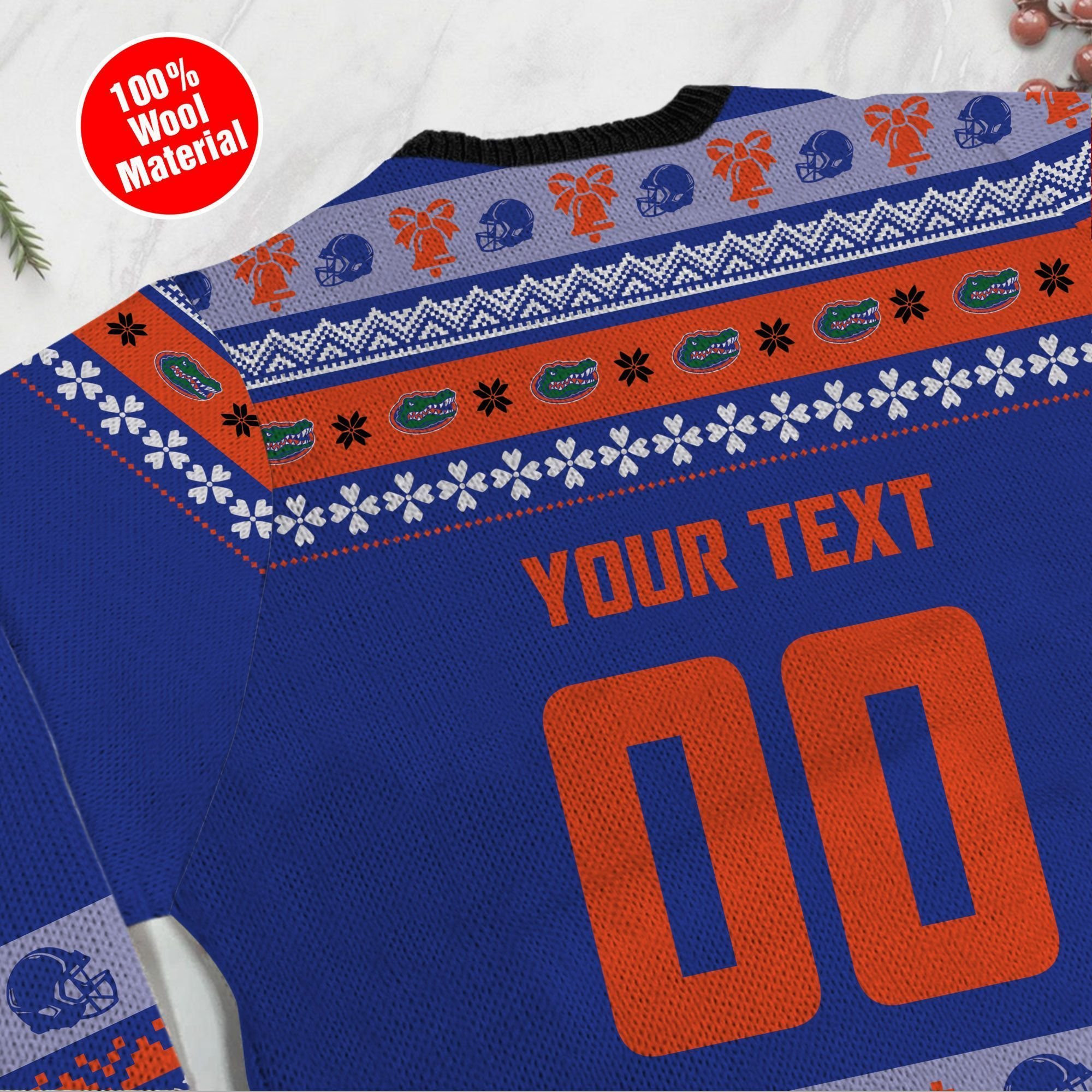 Florida Gators Custom Name & Number Personalized Ugly Christmas Sweater Adult 3D Funny Matching for family - Image 5