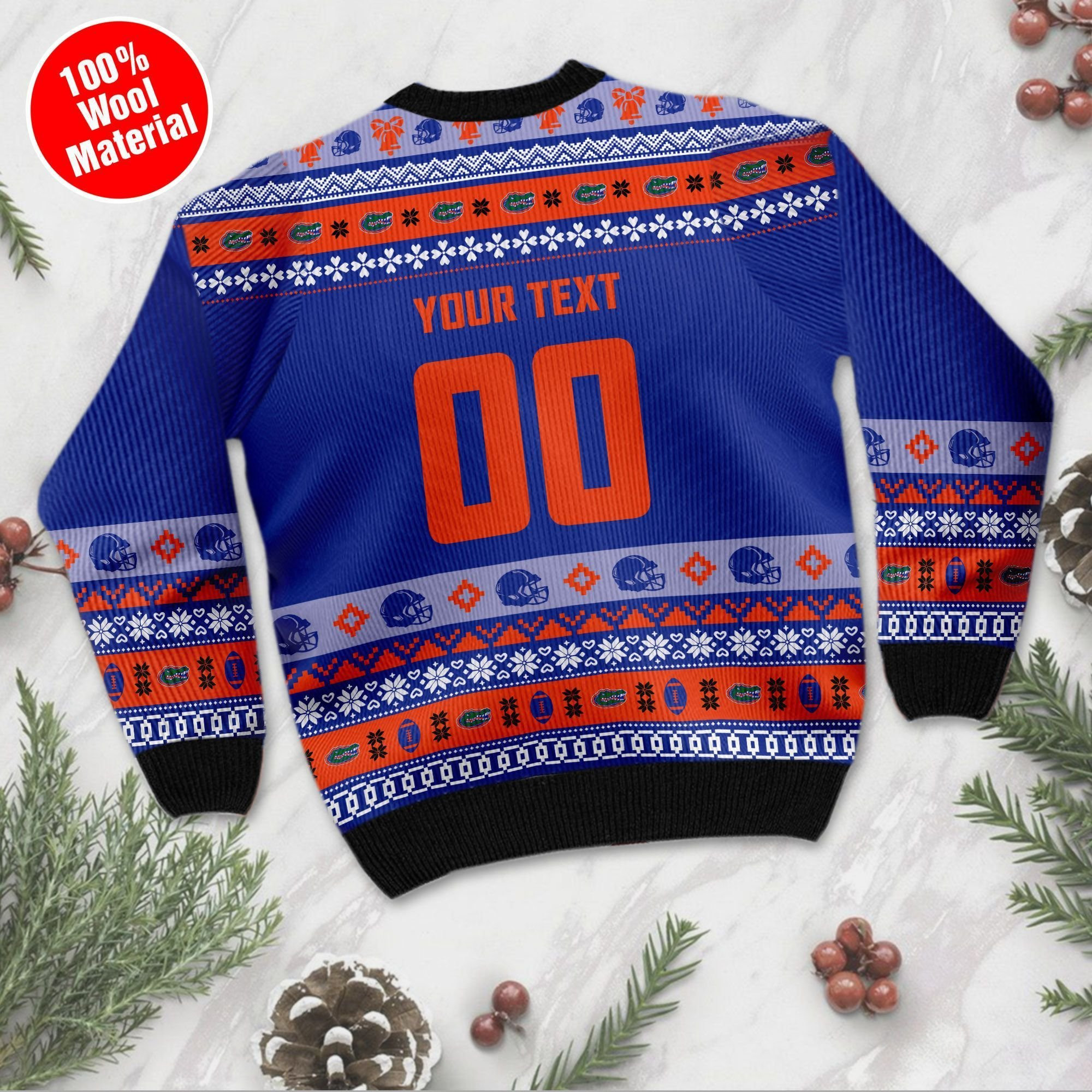 Florida Gators Custom Name & Number Personalized Ugly Christmas Sweater Adult 3D Funny Matching for family - Image 3