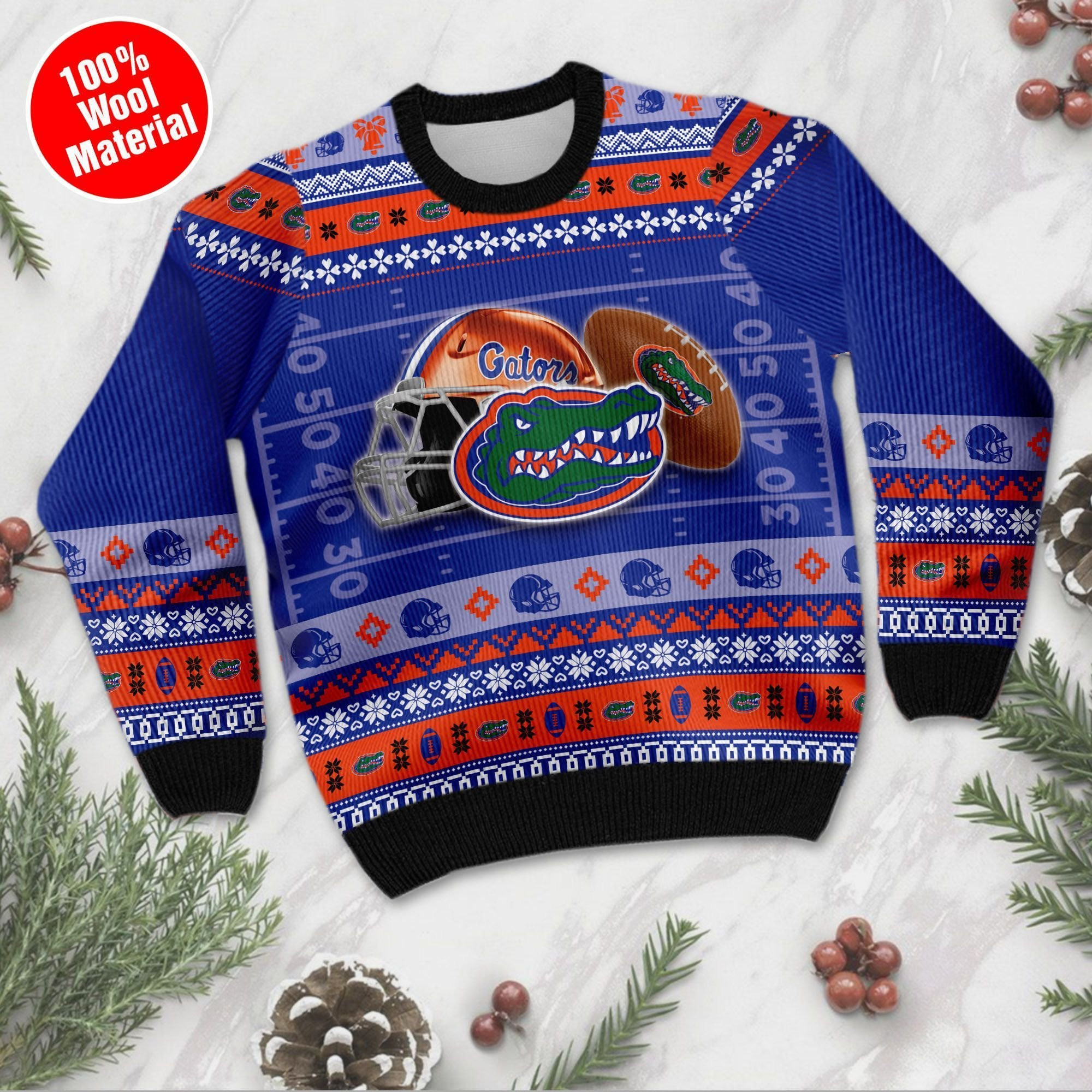Florida Gators Custom Name & Number Personalized Ugly Christmas Sweater Adult 3D Funny Matching for family - Image 2