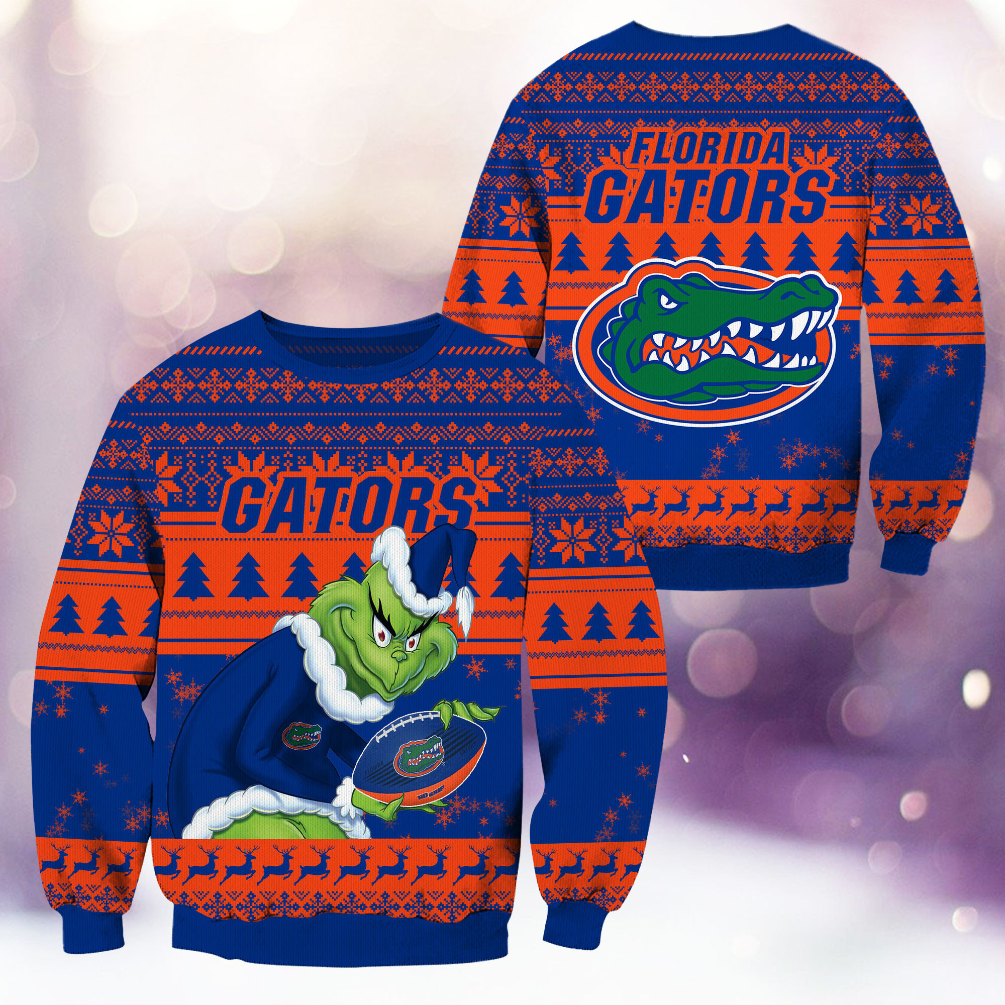Florida Gators Grinch Ugly Christmas Sweater Adult 3D Funny Matching for family