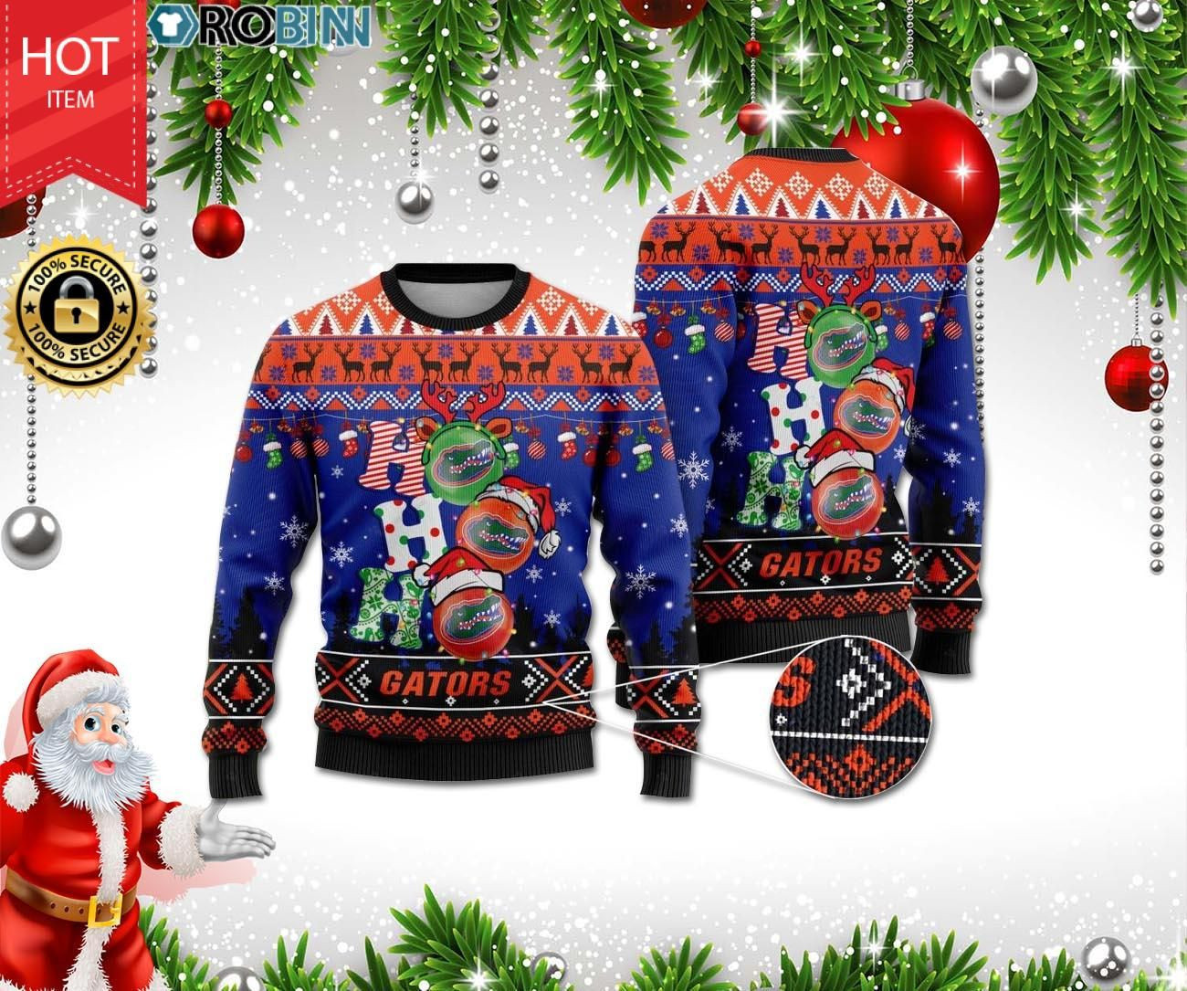 Florida Gators Ho Ho Ho 3D Print Ugly Christmas Sweater Adult 3D Funny Matching for family