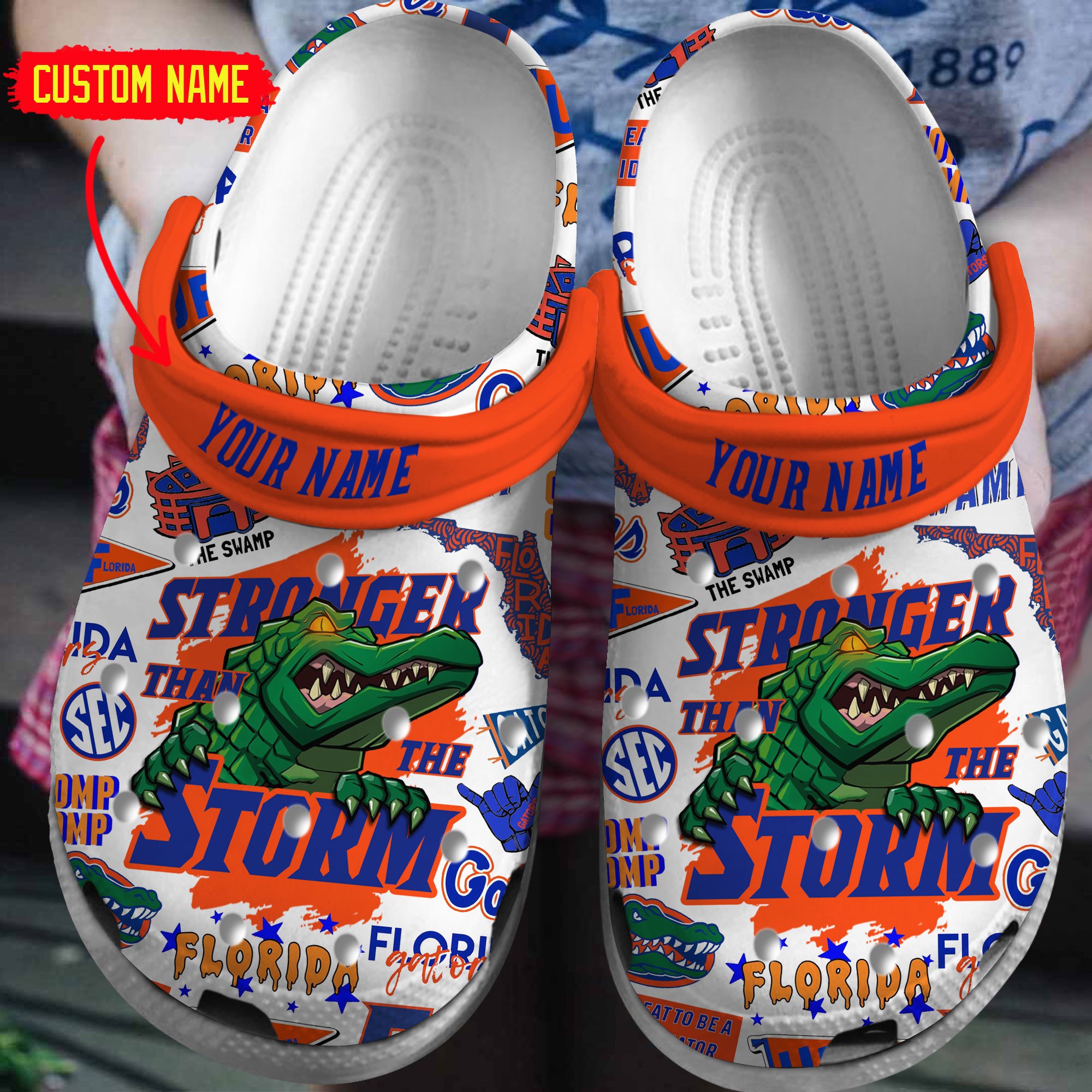 Florida Gators NCAA Sport Crocs Crocband Clogs Shoes Comfortable For Men Women and Kids