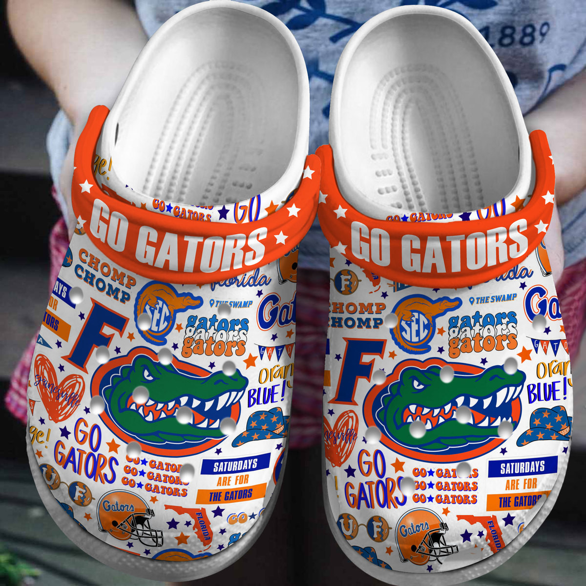 Florida Gators NCAA Sport Crocs Crocband Clogs Shoes Comfortable For Men Women and Kids