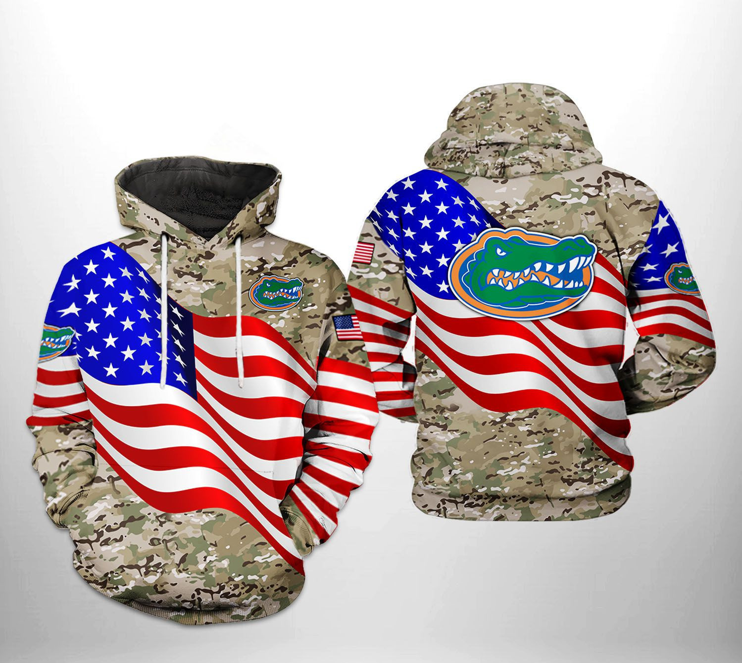 Florida Gators NCAA US Flag Camo Veteran 3D All Over Print Hoodie, Zip Hoodie