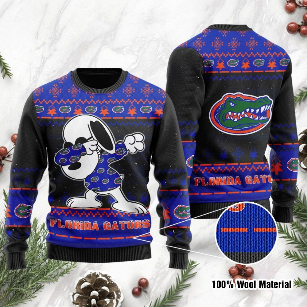 Florida Gators Snoopy Dabbing Holiday Party Ugly Christmas Sweater Adult 3D Funny Matching for family