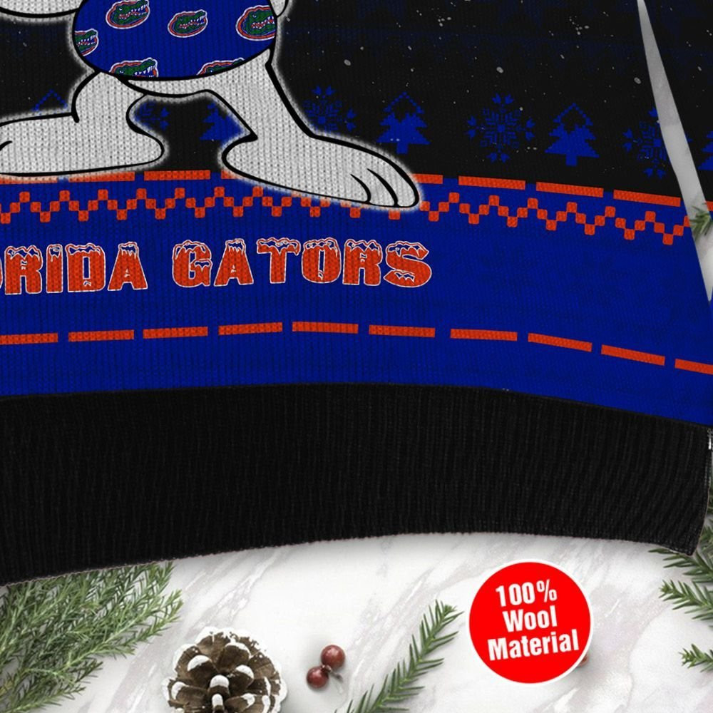 Florida Gators Snoopy Dabbing Ugly Christmas Sweater Adult 3D Funny Matching for family - Image 4