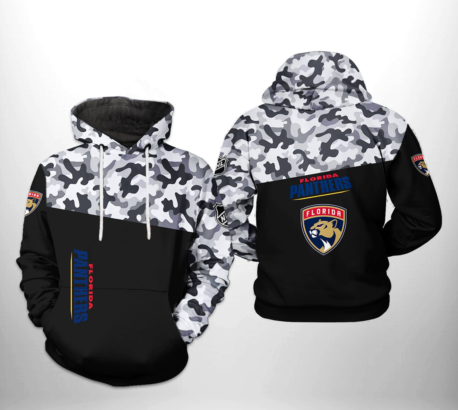 Florida Panthers NHL Camo Veteran 3D All Over Print Hoodie, Zip Hoodie