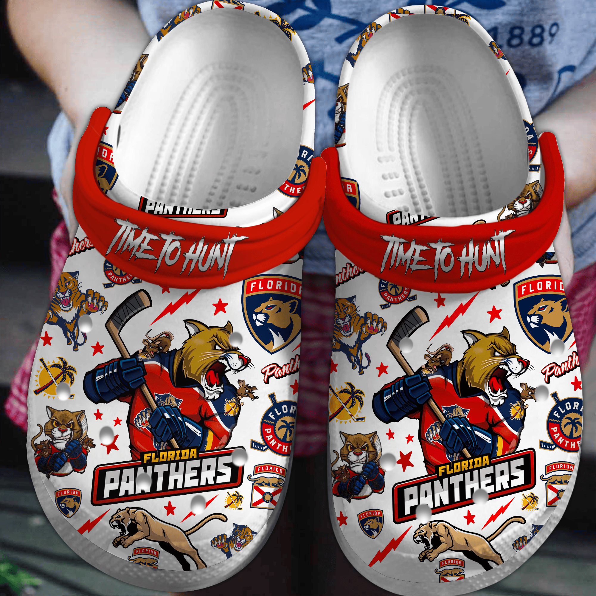 Florida Panthers NHL Sport Crocs Crocband Clogs Shoes Comfortable For Men Women and Kids