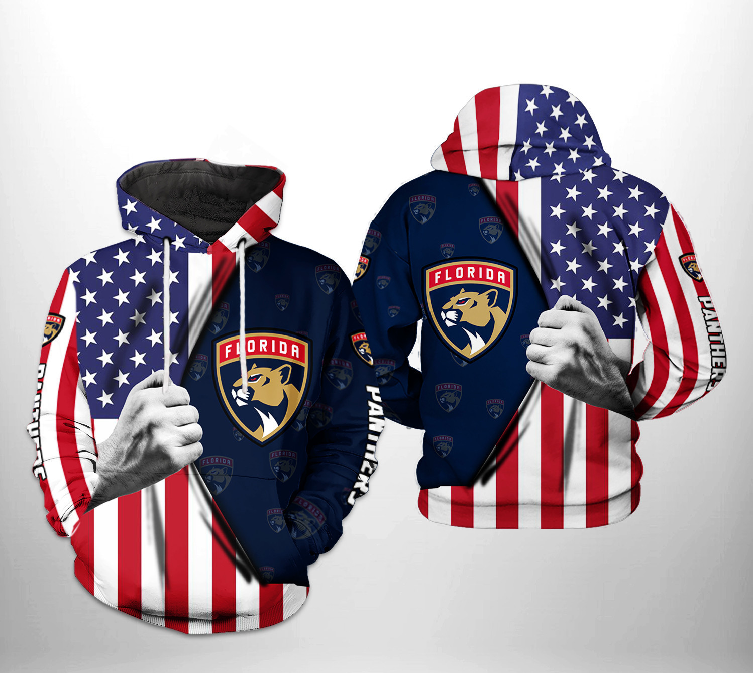 Florida Panthers NHL US FLag 3D All Over Print Hoodie, Zip Hoodie