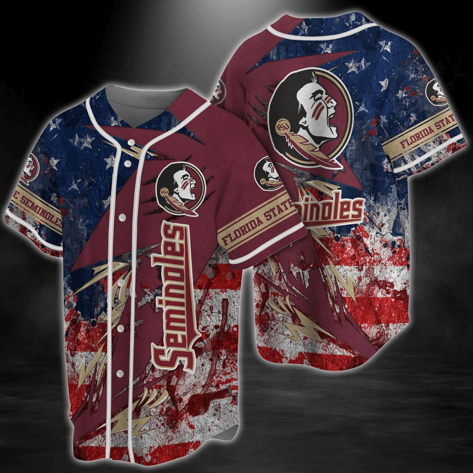 Florida State Seminoles Ncaa Baseball Jersey Shirt Us Flag