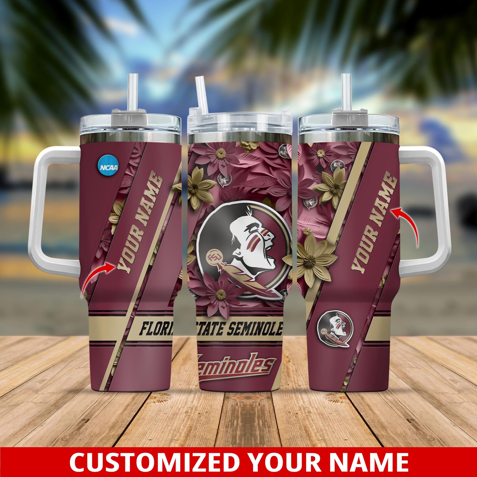 Florida State Seminoles NCAA Custom Stanley Cup 40 oz 30 oz Tumbler With HandleTVC230105