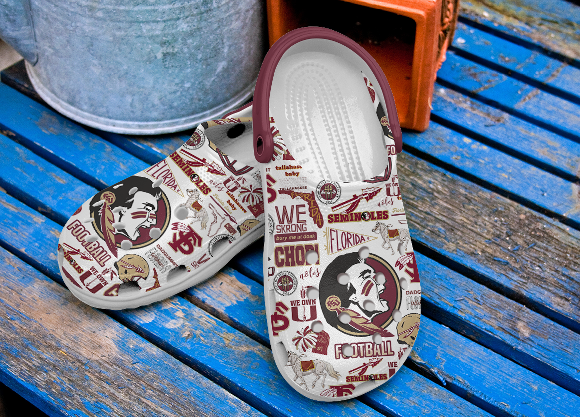 Florida State Seminoles NCAA Sport Crocs Crocband Clogs Shoes Comfortable For Men Women and Kids - Image 3
