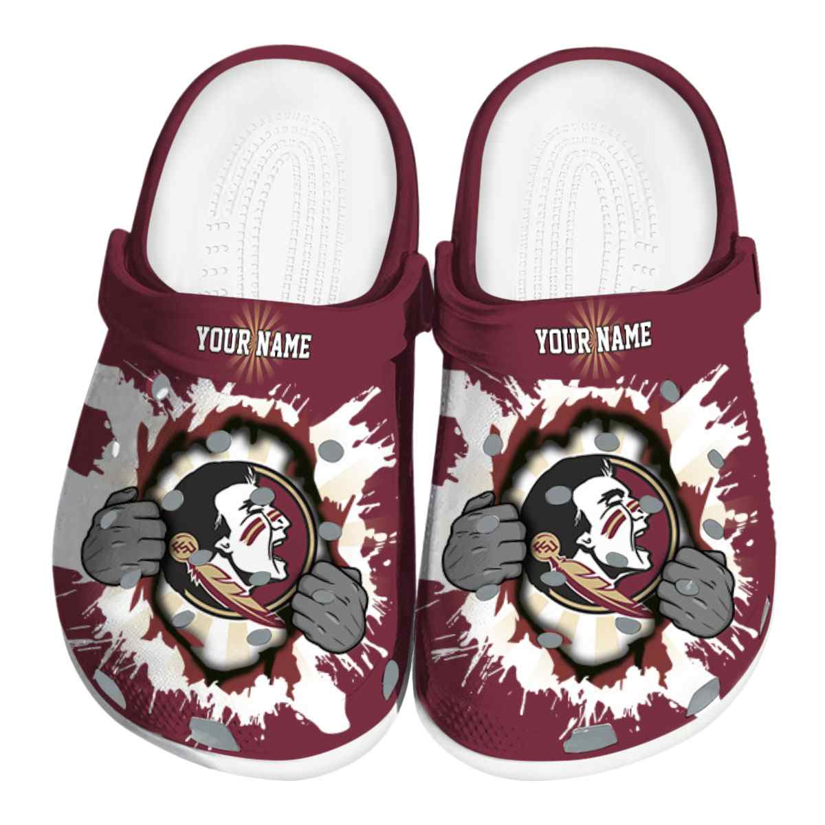 Florida State Seminoles NCAA Sport Crocs Crocband Clogs Shoes Comfortable For Men Women and Kids
