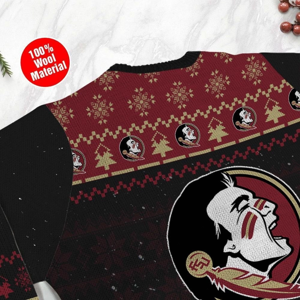 Florida State Seminoles Snoopy Dabbing Ugly Christmas Sweater Adult 3D Funny Matching for family - Image 4