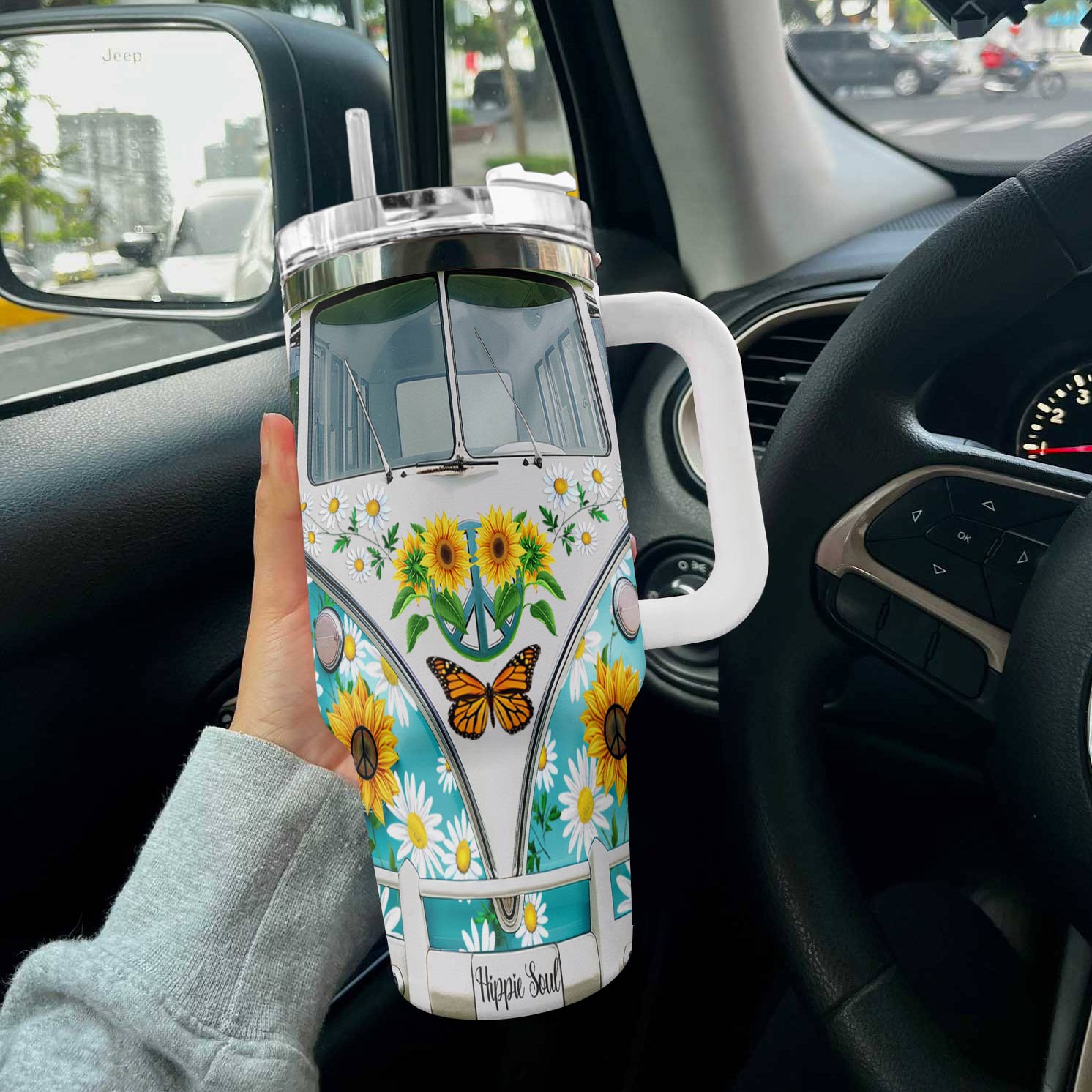 Flower Power Custom Stanley Cup 40 oz 30 oz Tumbler With HandleTVC2301782 - Image 2