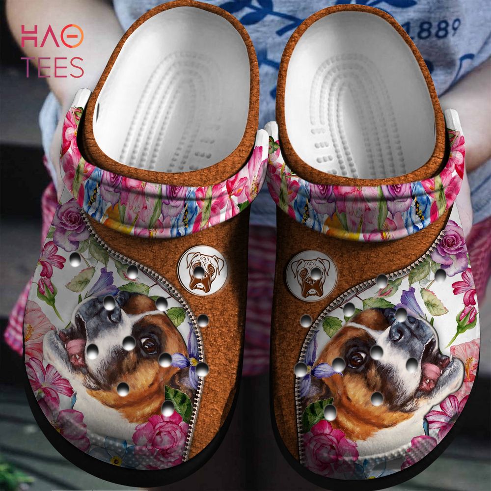 Flowers And Boxer Animal Crocs Crocband Clogs Shoes Comfortable For Men Women and Kids