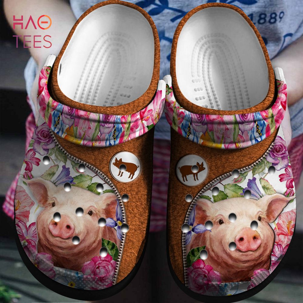 Flowers And Pig Animal Crocs Crocband Clogs Shoes Comfortable For Men Women and Kids