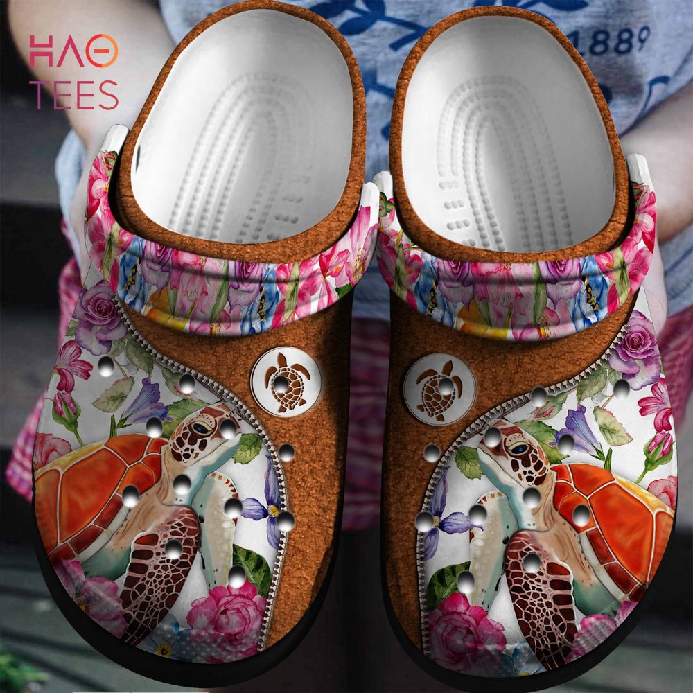 Flowers And Turtle Animal Crocs Crocband Clogs Shoes Comfortable For Men Women and Kids