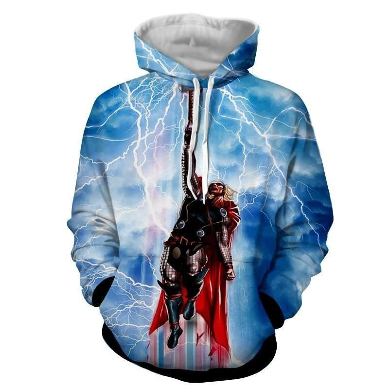 Flying Thor 3D All Over Print Hoodie, Zip Hoodie
