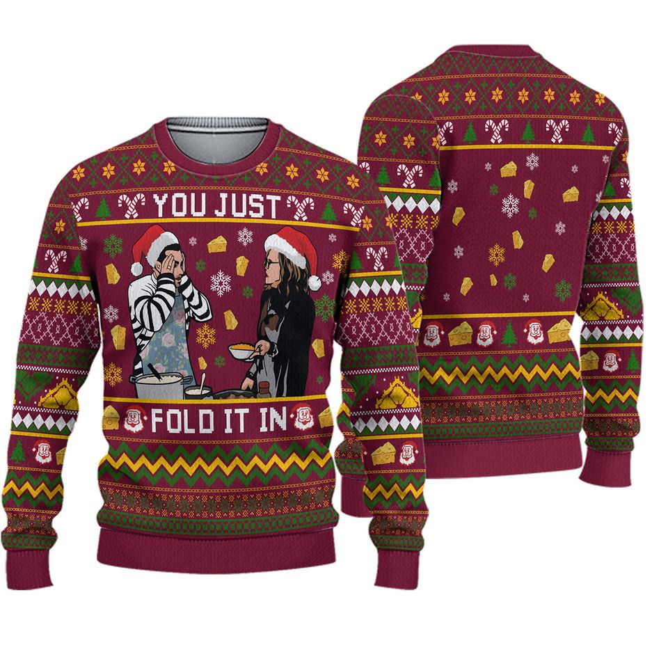 Fold the Cheese David Rose Ugly Knitted Christmas 3D Sweater