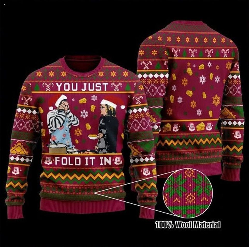 Fold the Cheese David Rose Ugly Knitted Christmas Sweater