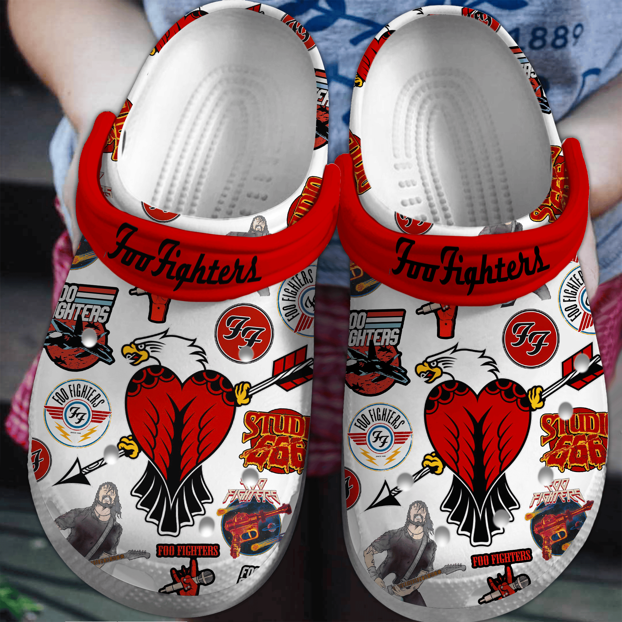 Foo Fighters Music Crocs Crocband Clogs Shoes Comfortable For Men Women and Kids