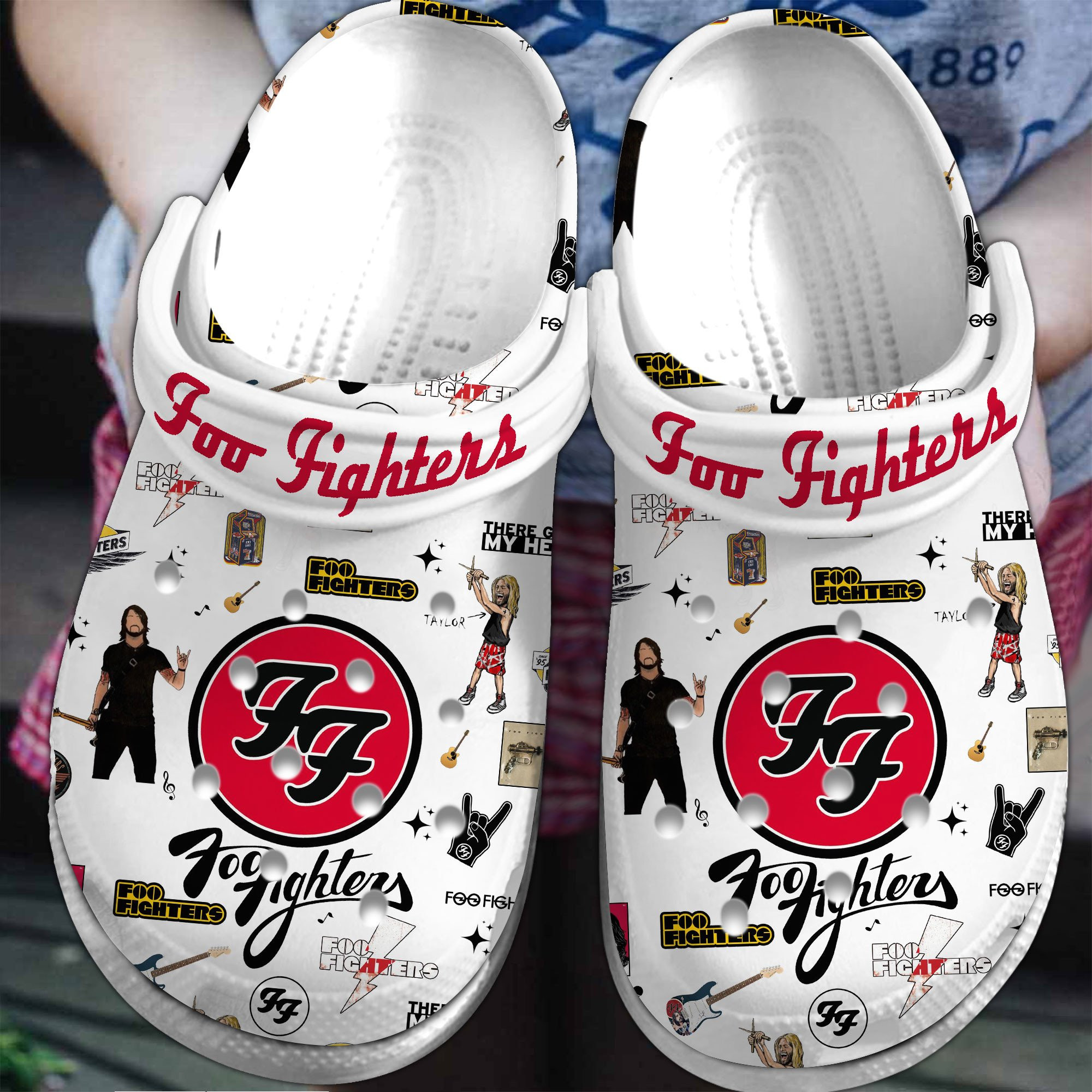 Foo Fighters Music Crocs Crocband Clogs Shoes Comfortable For Men Women and Kids