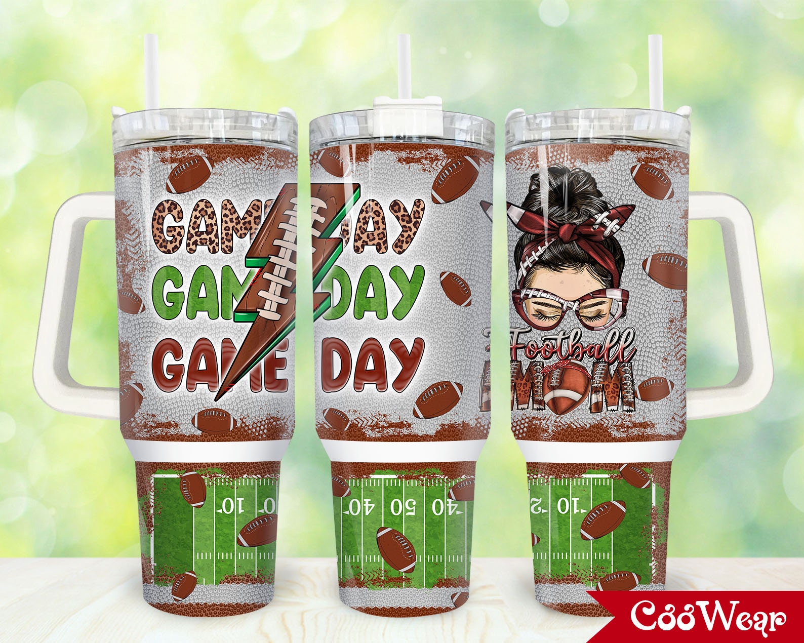 Football Mom Custom Stanley Cup 40 oz 30 oz Tumbler With HandleTVC2301876