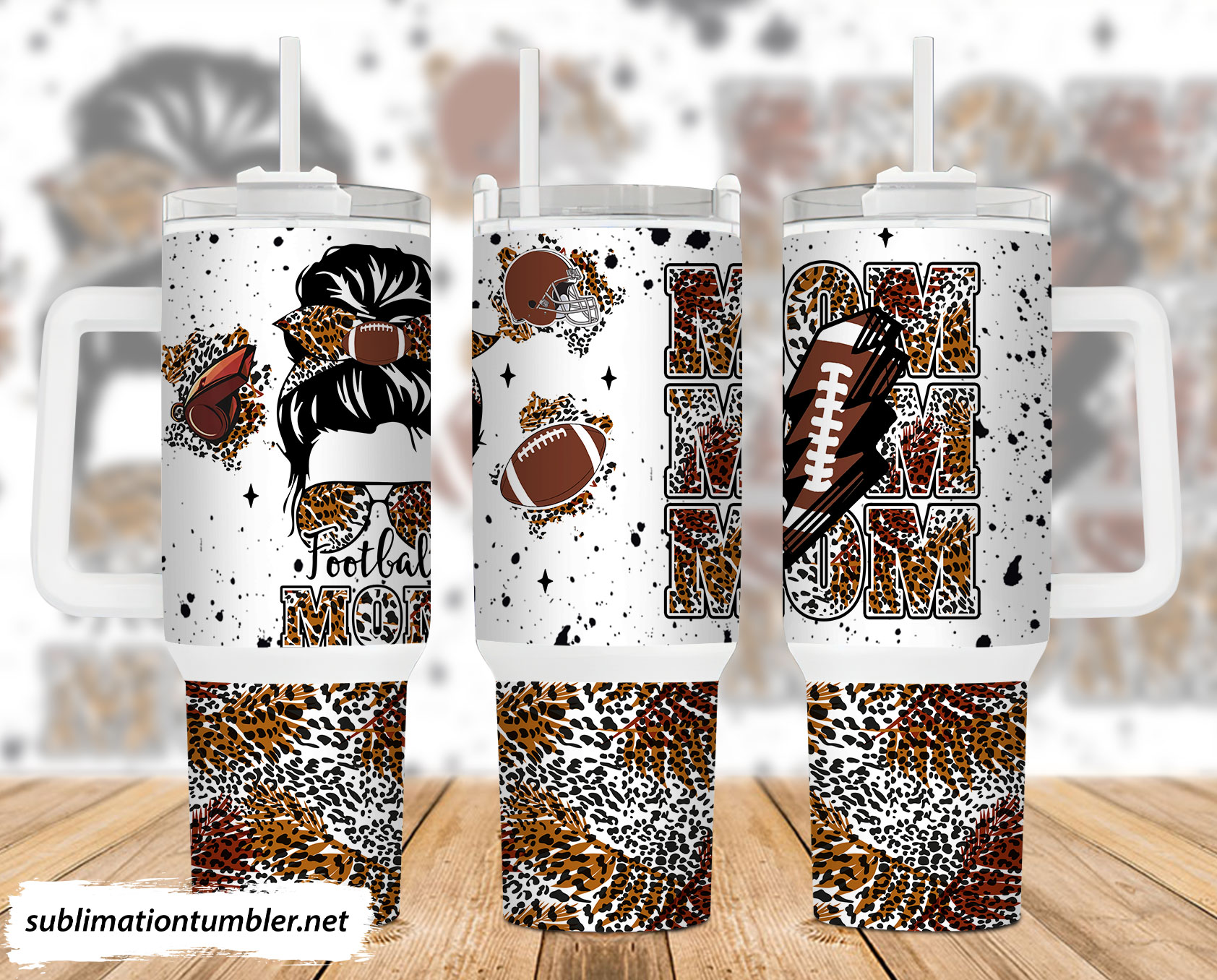 Football Mom Custom Stanley Cup 40 oz 30 oz Tumbler With HandleTVC2301901
