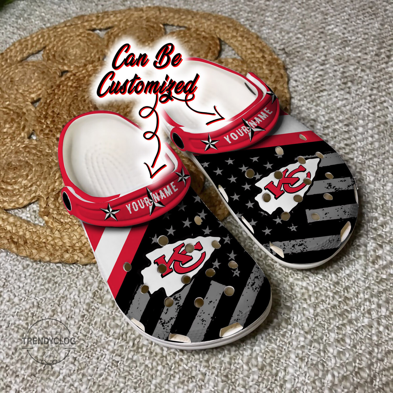 Football Personalized Chiefs Clog Shoes