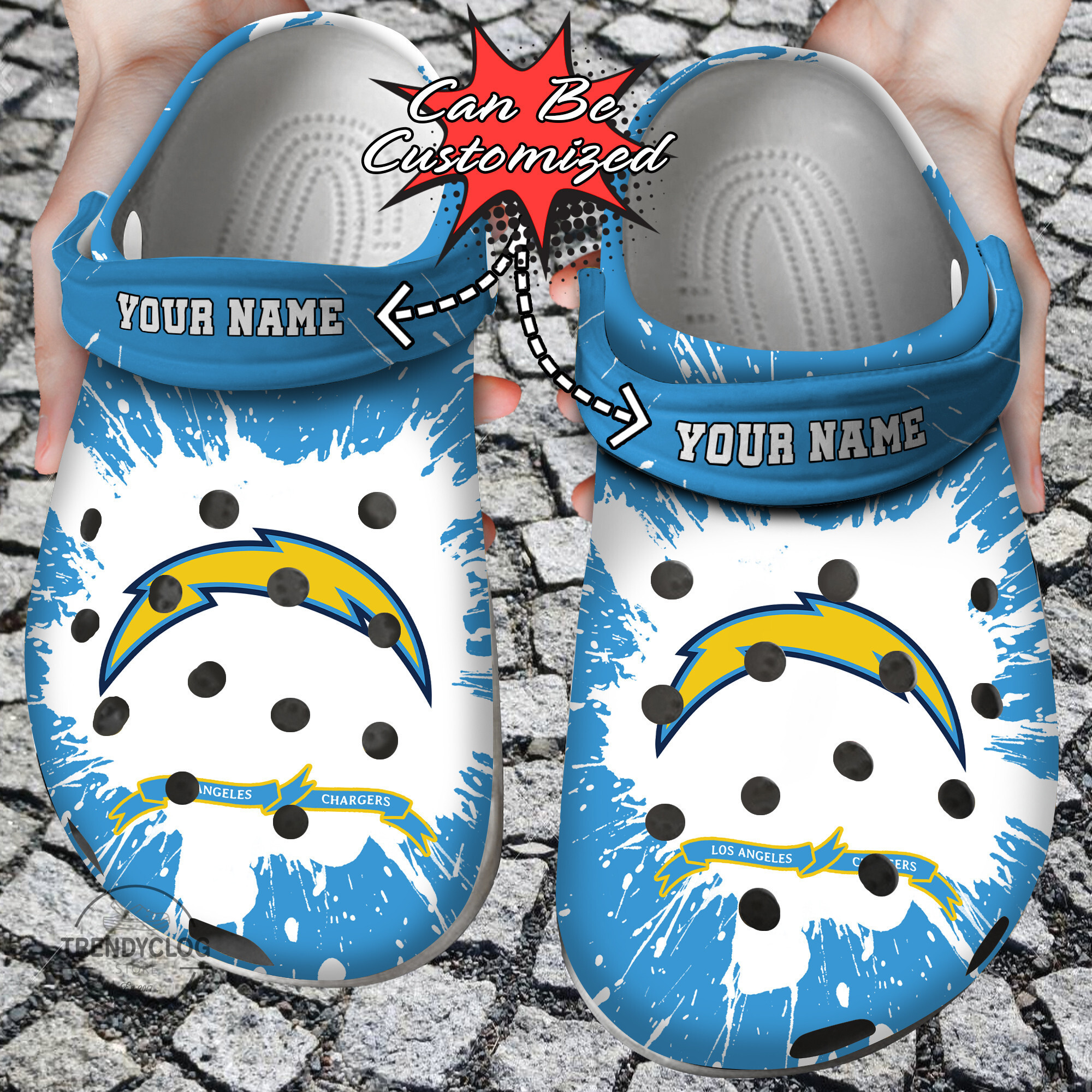 Football Personalized LA Chargers Team Clog Shoes
